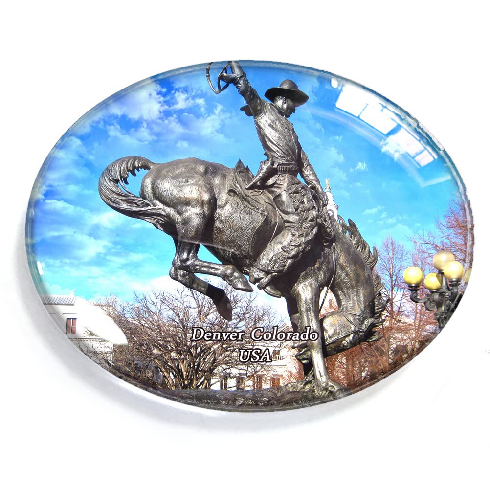 Usa-5555 Denver Colorado Usa Magnet Fridge Refrigerator Freezer Magnet Sticker Souvenir Decorations Oval Crystal Magnet Kitchen Whiteboard