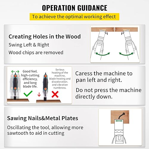 Miniatura 6 de VEVOR 100 hojas de sierra oscilantes kit de cuchillas multiherramienta de liberación rápida cuchillas de herramientas HCS para pernos de uñas de