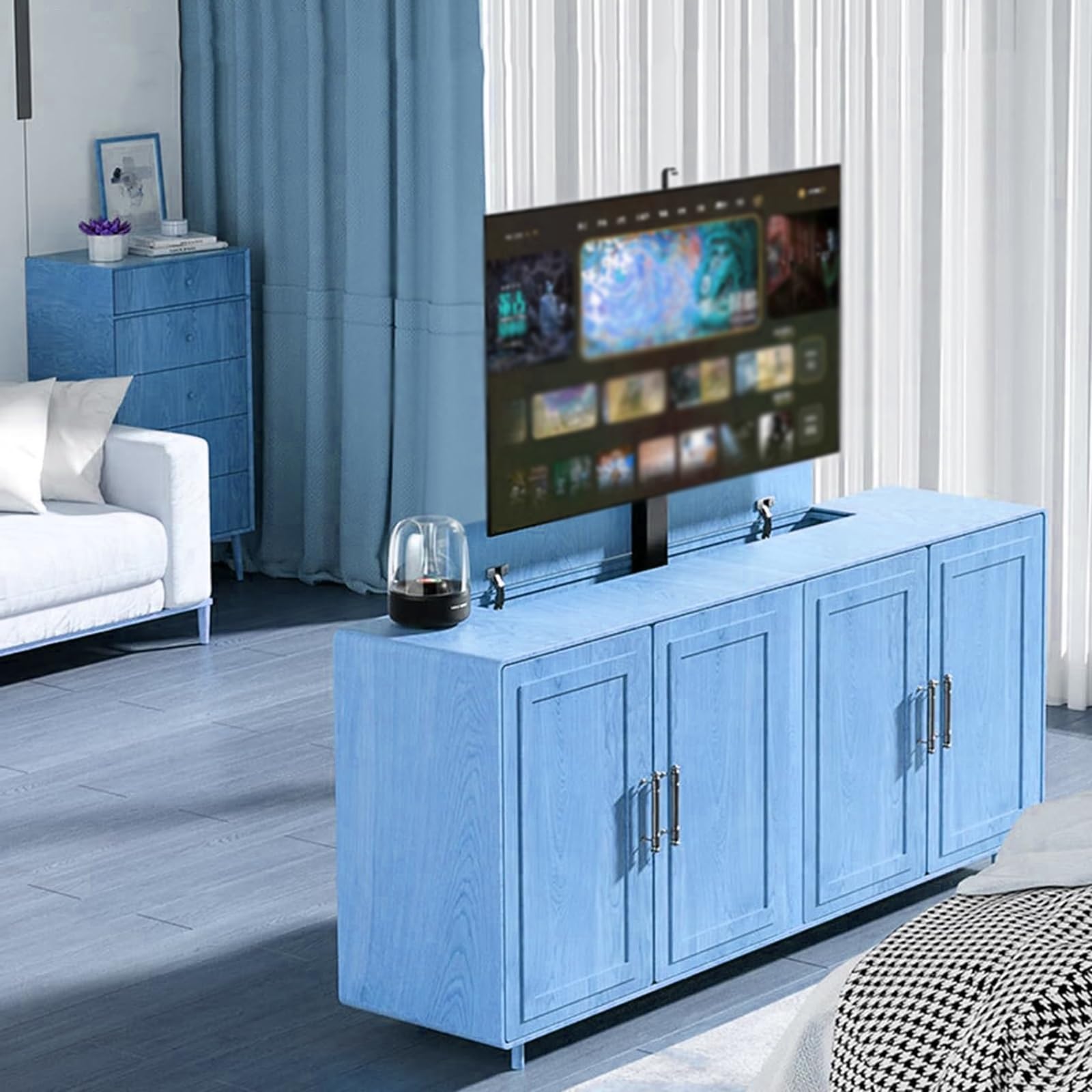 Support TV motorisé escamotable de 26 à 75 pouces pour meuble