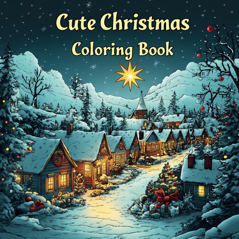 Cute Christmas Coloring Book: Bold and Easy Designs for Teens and Adults