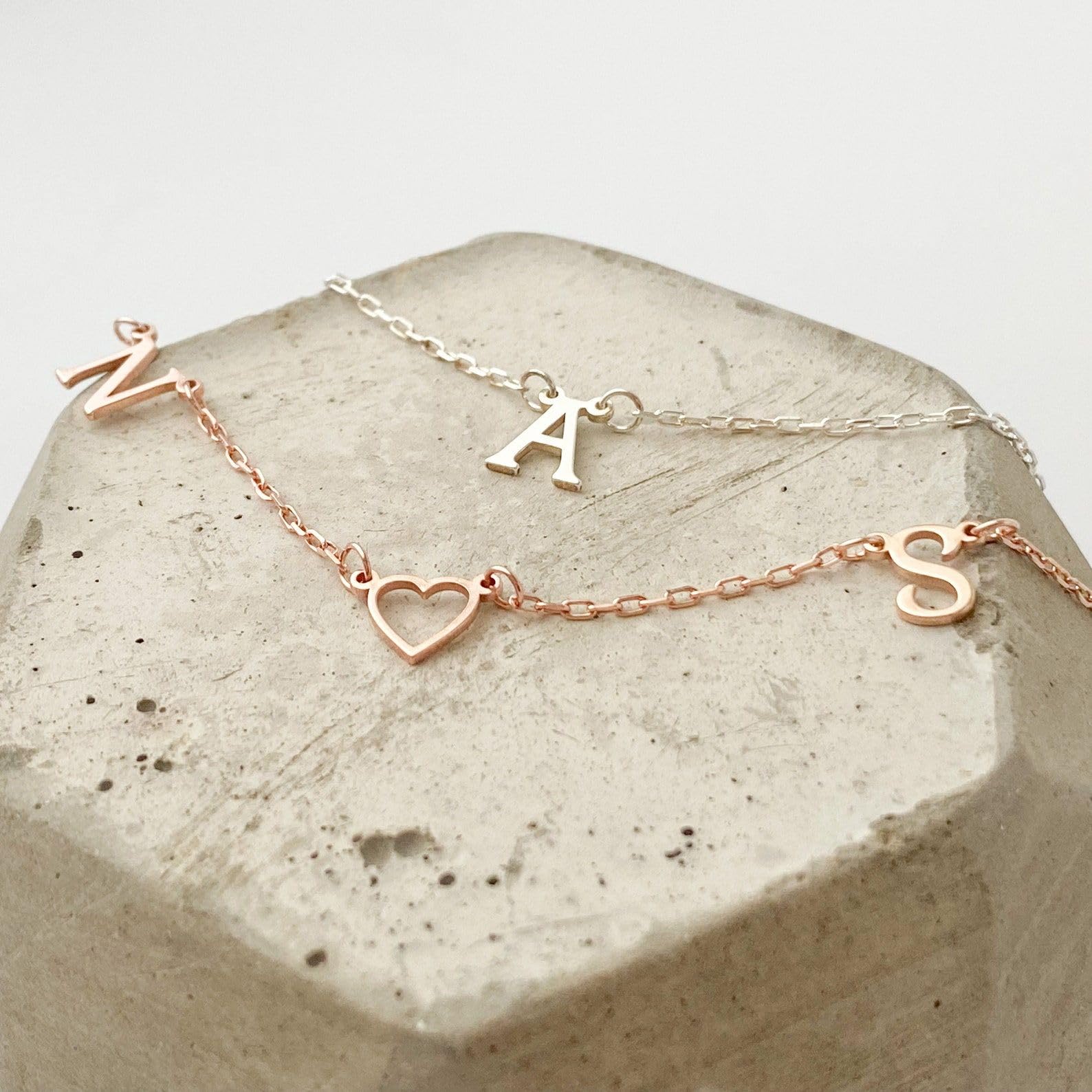 Personalizzato argento sterling collana con iniziale lettera gioiello