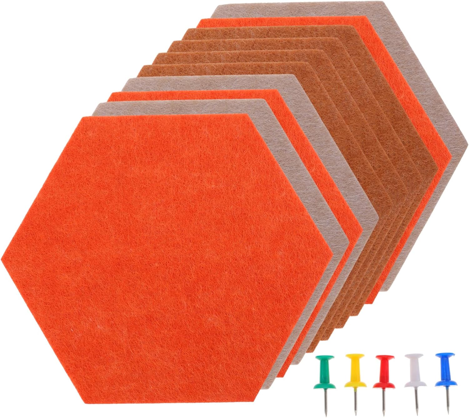 10pcs Thick Hexagon Felt Pin Board Wall Decorative Memo Board for Home Office Classroom Bulletin Letters