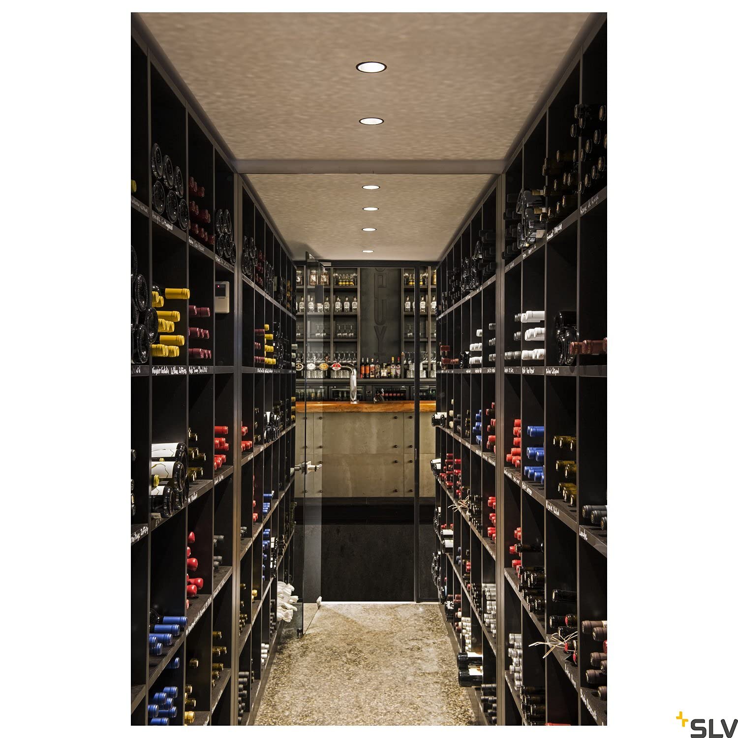 SLV Deckeneinbauleuchte HORN 1 / Spot, Fluter, Deckenstrahler, Deckenleuchte, Einbau-Leuchte LED, Innen-Beleuchtung / GU10 IP20 50W schwarz