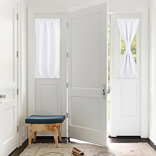 PONY DANCE Cortinas de puerta para ventana de puerta cortinas de ventana de puerta delantera con alzapaños persianas de privacidad para cortinas de