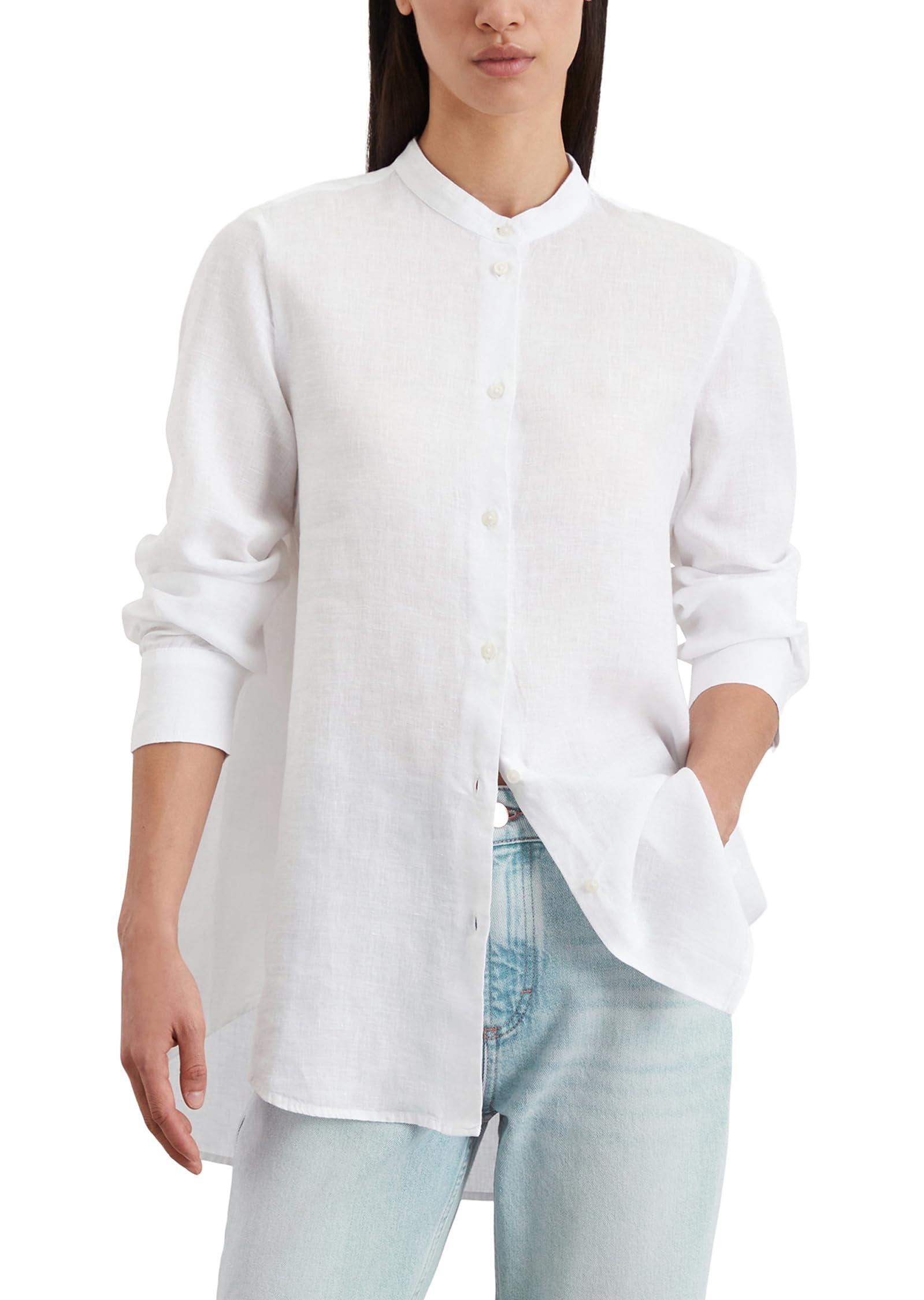 Marc O'Polo Damen Leinenhemd Langarm Regular Fit