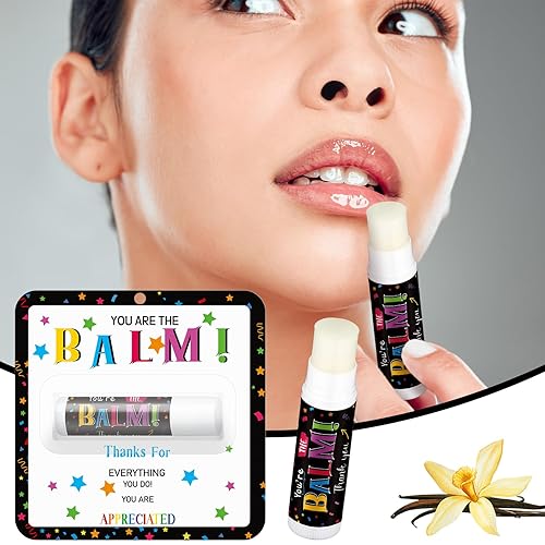 Miniatura 7 de Sacubee 30 bálsamos labiales de agradecimiento a los empleados, sabor a vainilla, regalos a granel, recuerdos de fiesta, cuidado hidratante