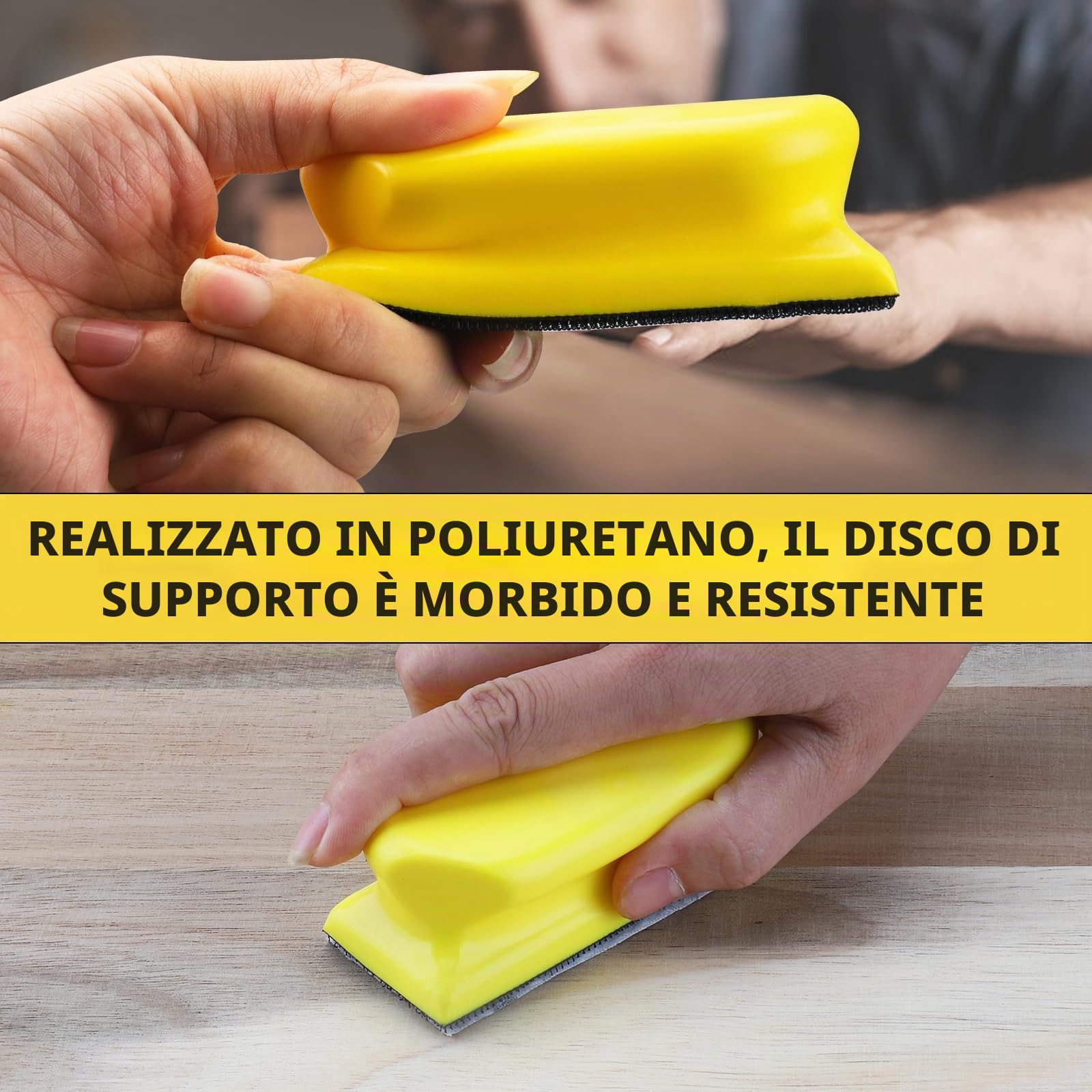 Set di Blocco Levigatura Manuale da 16 pezzi con profilo sagomato e piastra di supporto concava e convessa per la lavorazione del legno, il restauro di mobili, la verniciatura di auto e l'artigianato.