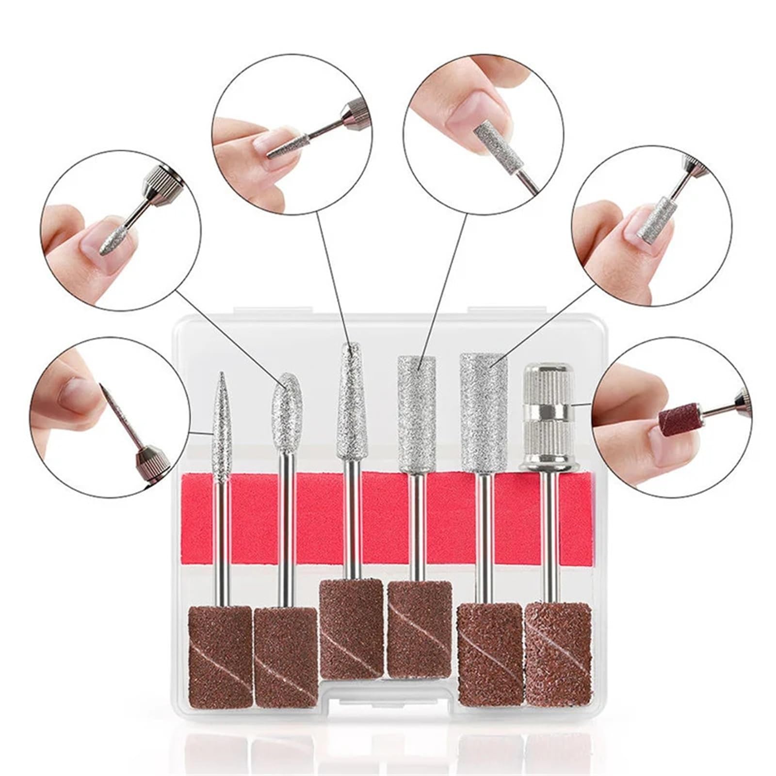 Nagelpolierkopf-Set, Schleifbandfeile, elektrische Bohrmaschine, Reparatur, Ersatz(2 sets)