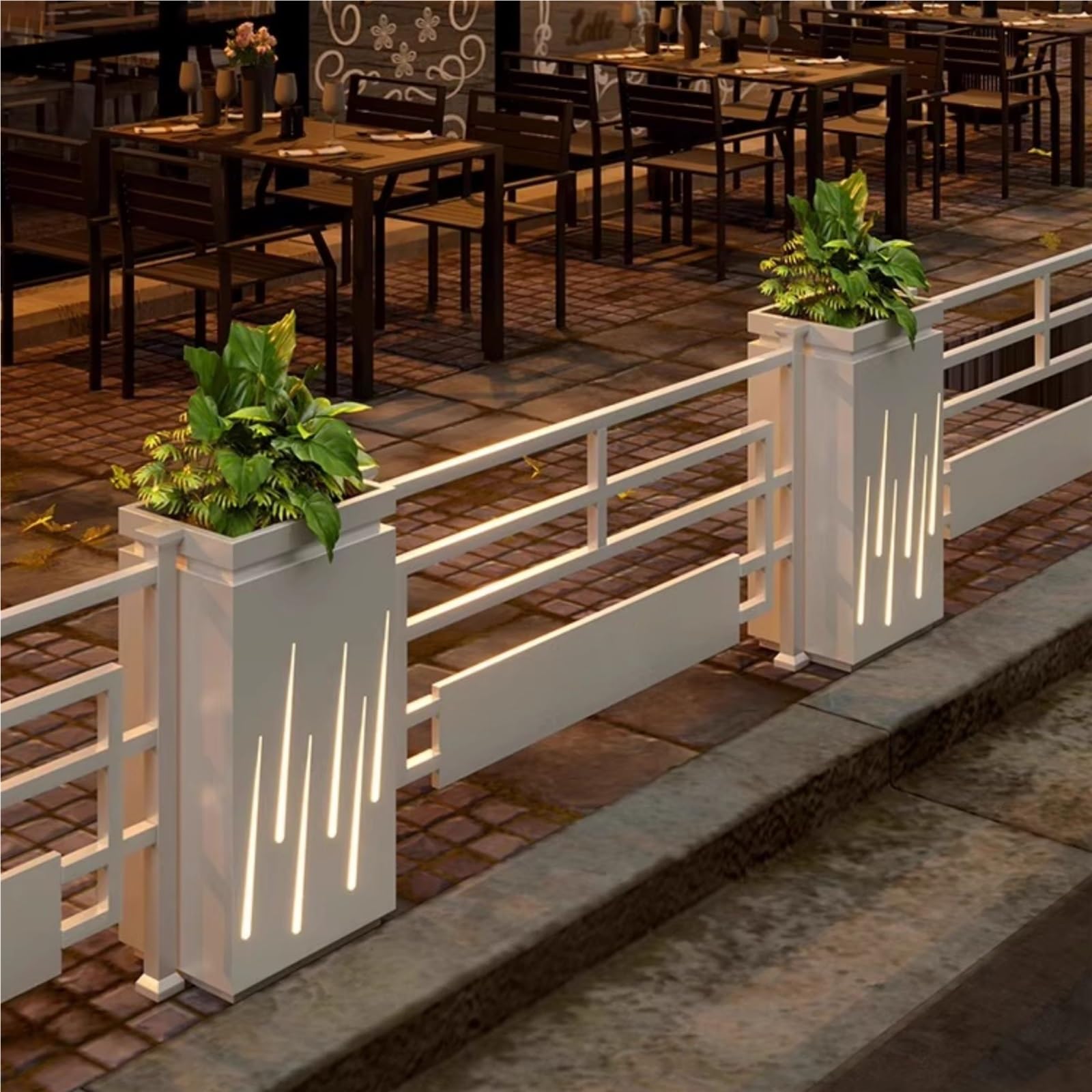 donice ogrodowe Niezależna donica zewnętrzna z oświetleniem słonecznym | Nadaje się do sklepu z herbatą mleczną i restauracji(XS)