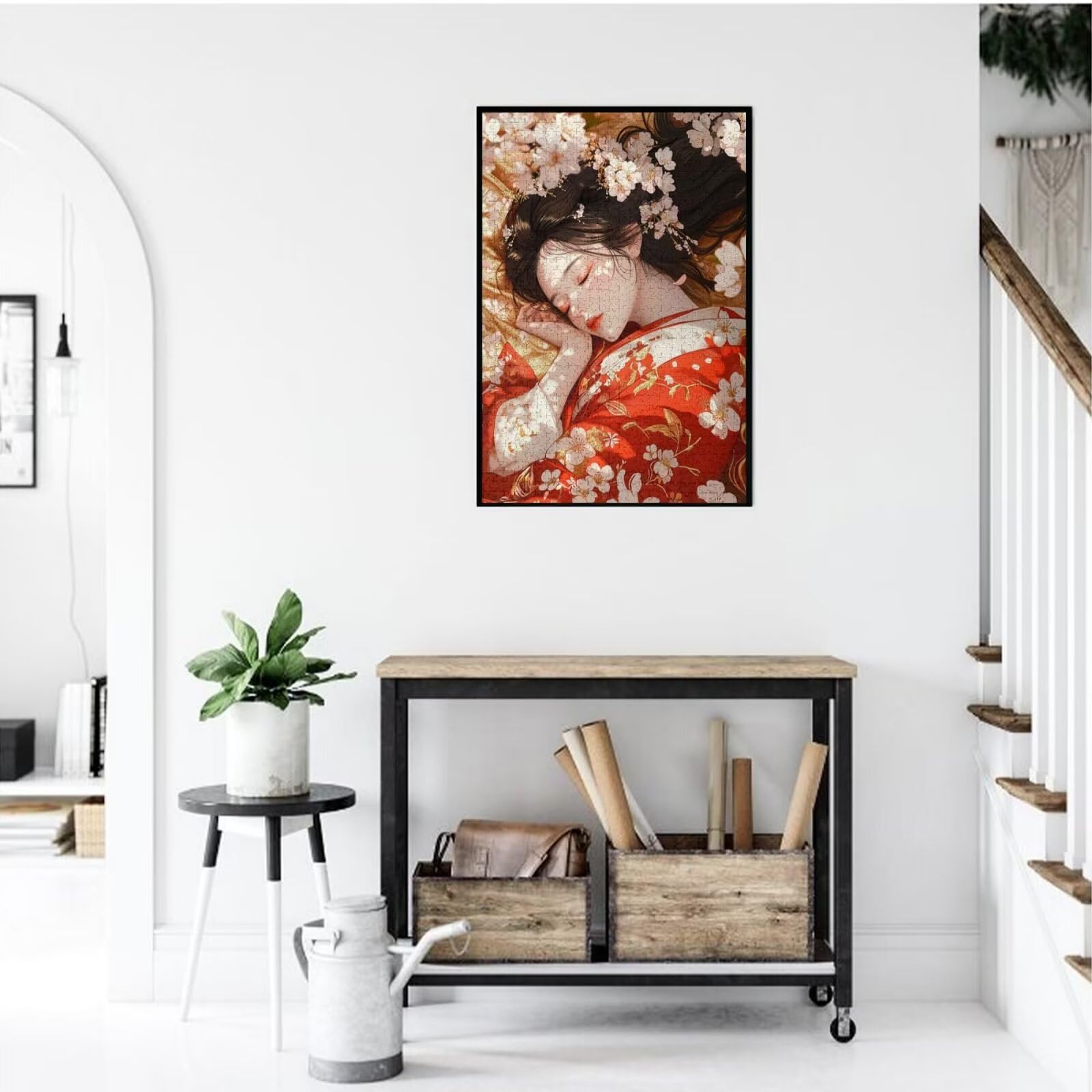 Femme Puzzle Japon 3000 Pièces Adultes, DIY Puzzles Classiques Art avec Boîte d'emballage et Photos de Référence, Relaxation/Soulagement du Stress/Jeux Amusants, Creatif Cadeau pour Femme M-1808