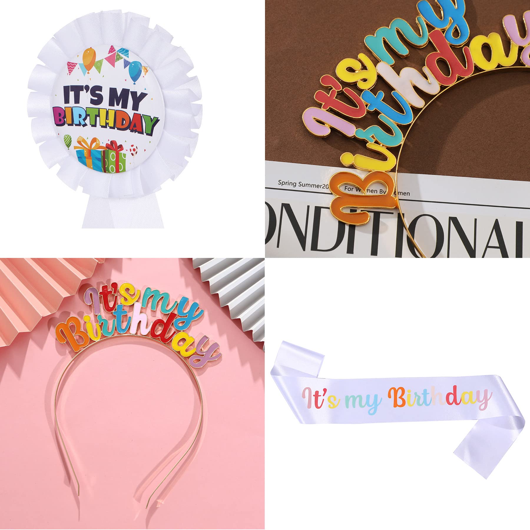 GAFATORY Geburtstagsschärpe & Krone Set – „It's My Birthday“ Für Frauen & Mädchen
