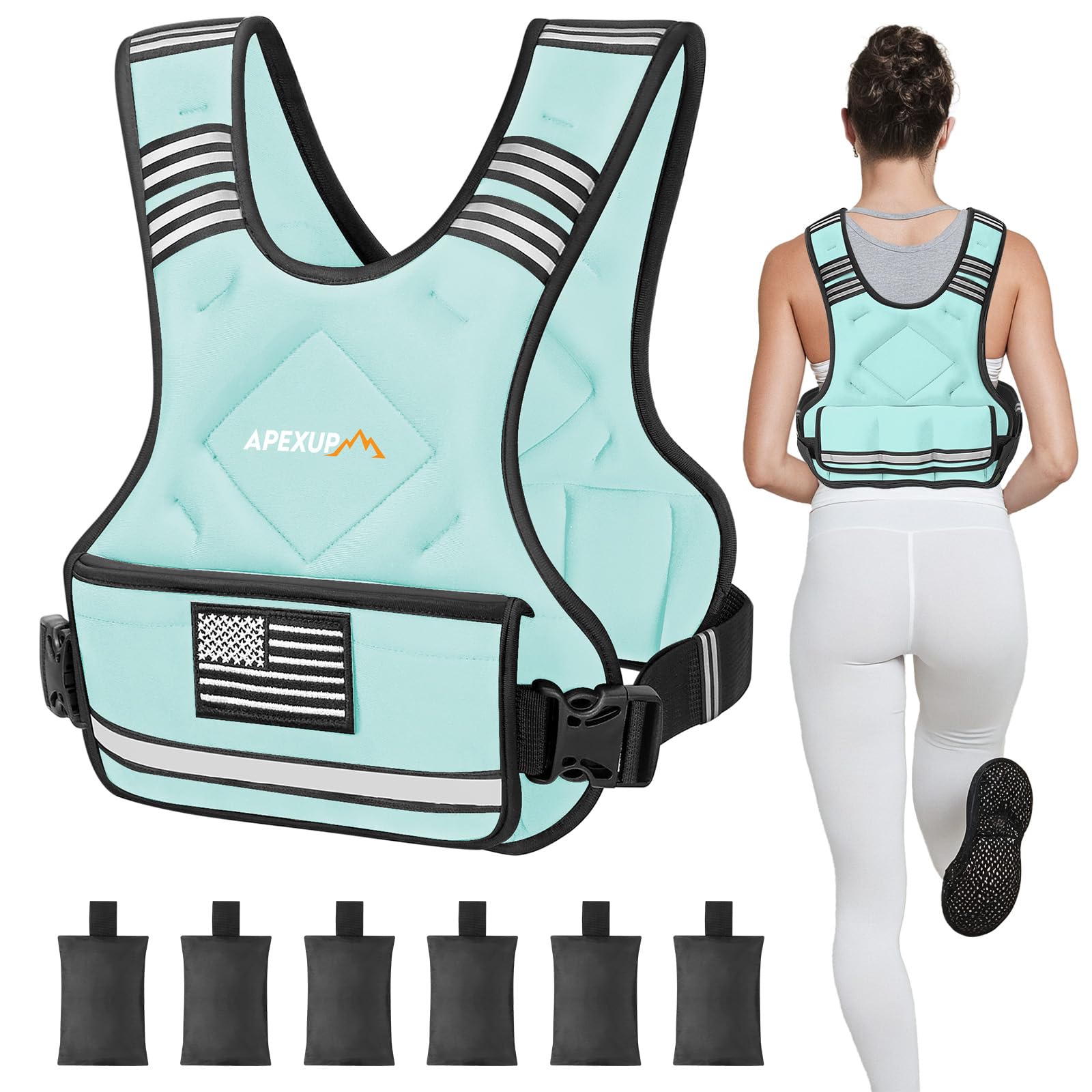 Photo 1 of APEXUP Adjustable Weighted Vest (20-32lb, Pastel Blue)