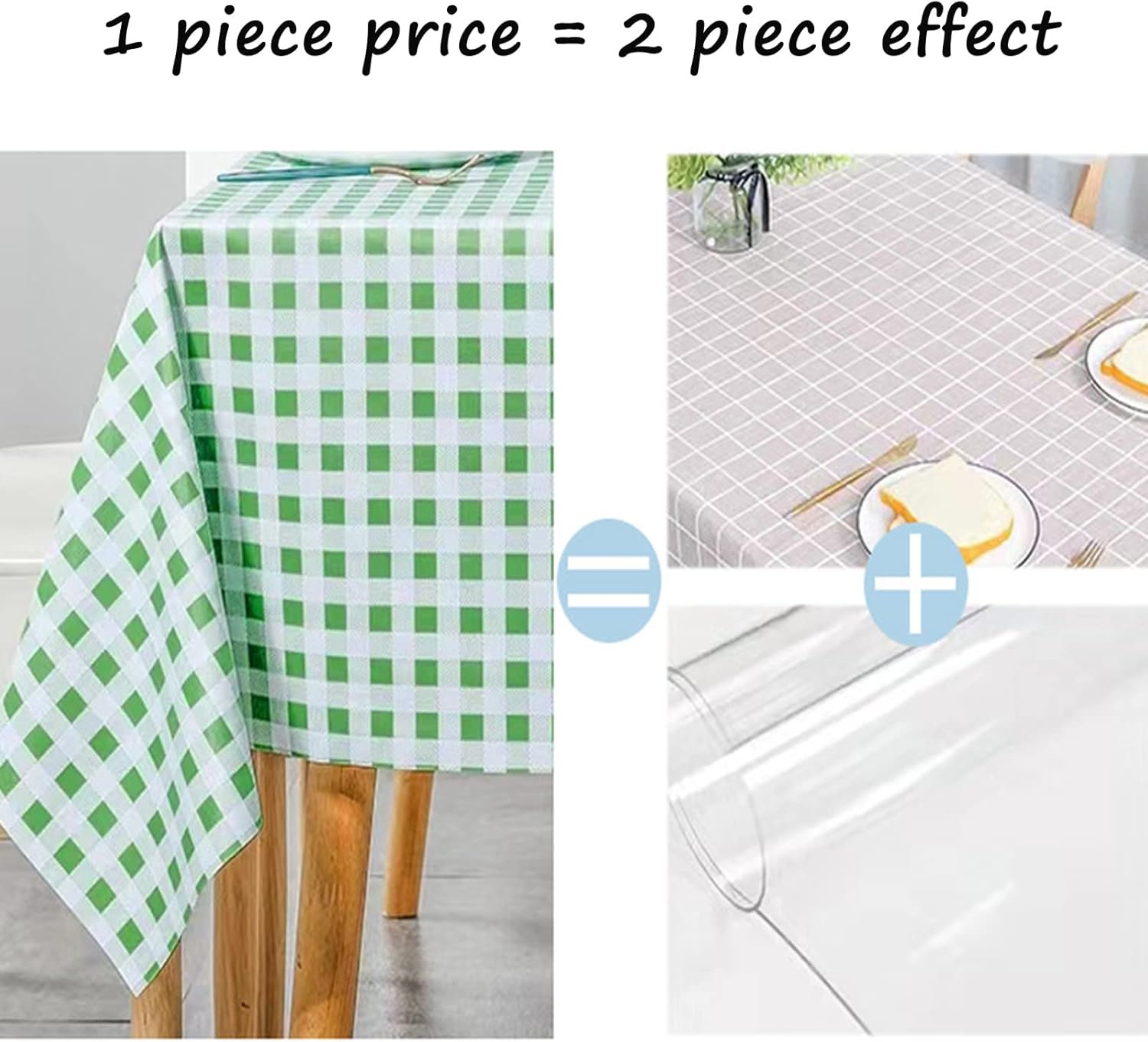 Heavy Duty Vinyl Tablecloth 54x120in, Waterproof Oil-Proof PVC Table Cloth Wipeable Rectangle Or Square Table Cover for Indoor and Outdoor, Oilcloth Tablecloth Rectangle