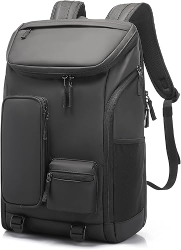 Mochila de viaje para computadora portátil para hombres y mujeres, impermeable, bolsa de trabajo de negocios, computadora casual, Negro -, Viajes