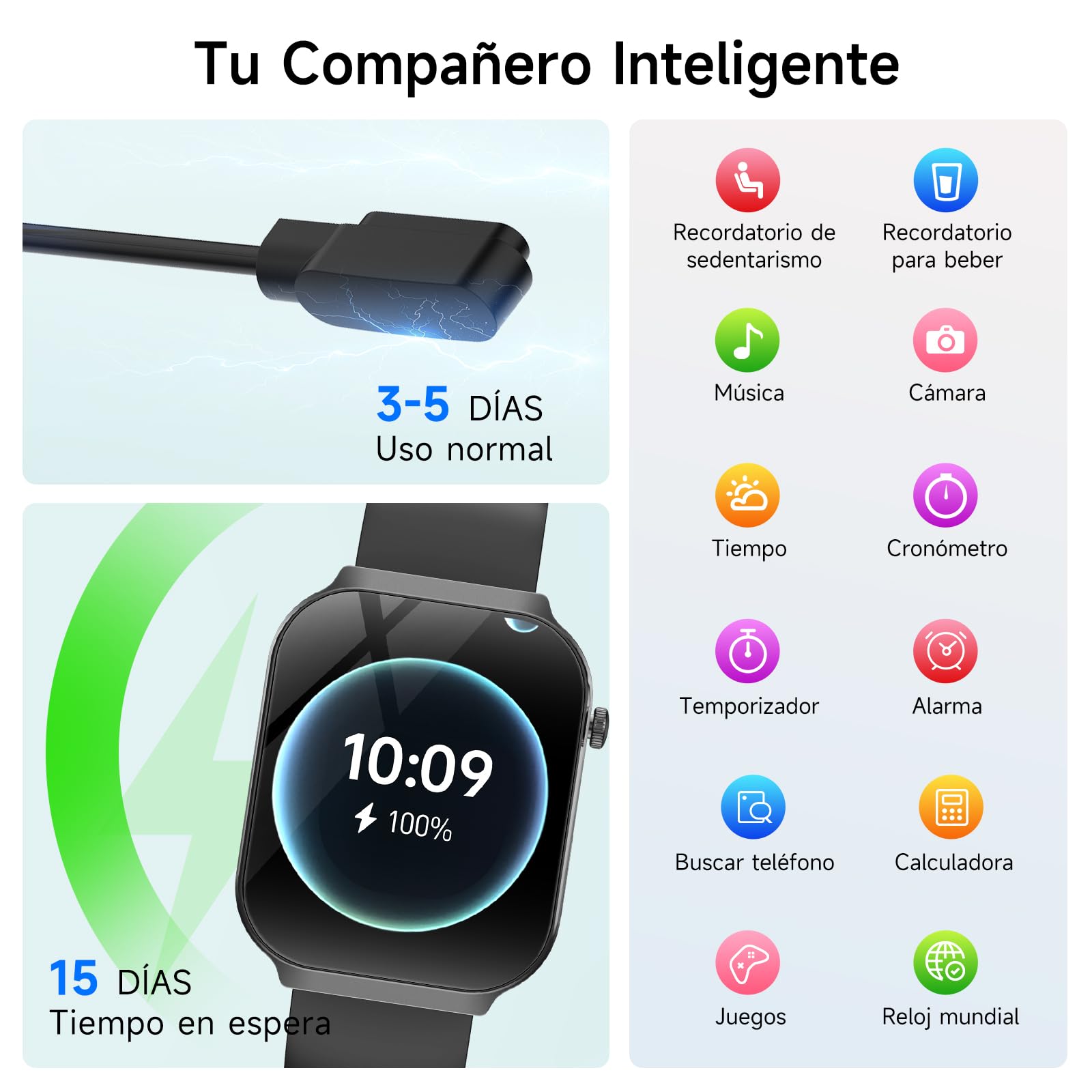 2026 ECG+HRV Reloj Inteligente Hombre con BMI/Microchequeo | 2.2'' Pantalla Curva 3D Ultragrande Smartwatch con 24H Tension Arterial, Pulsómetro, Temperatura Corporal, Sueño, iOS Android