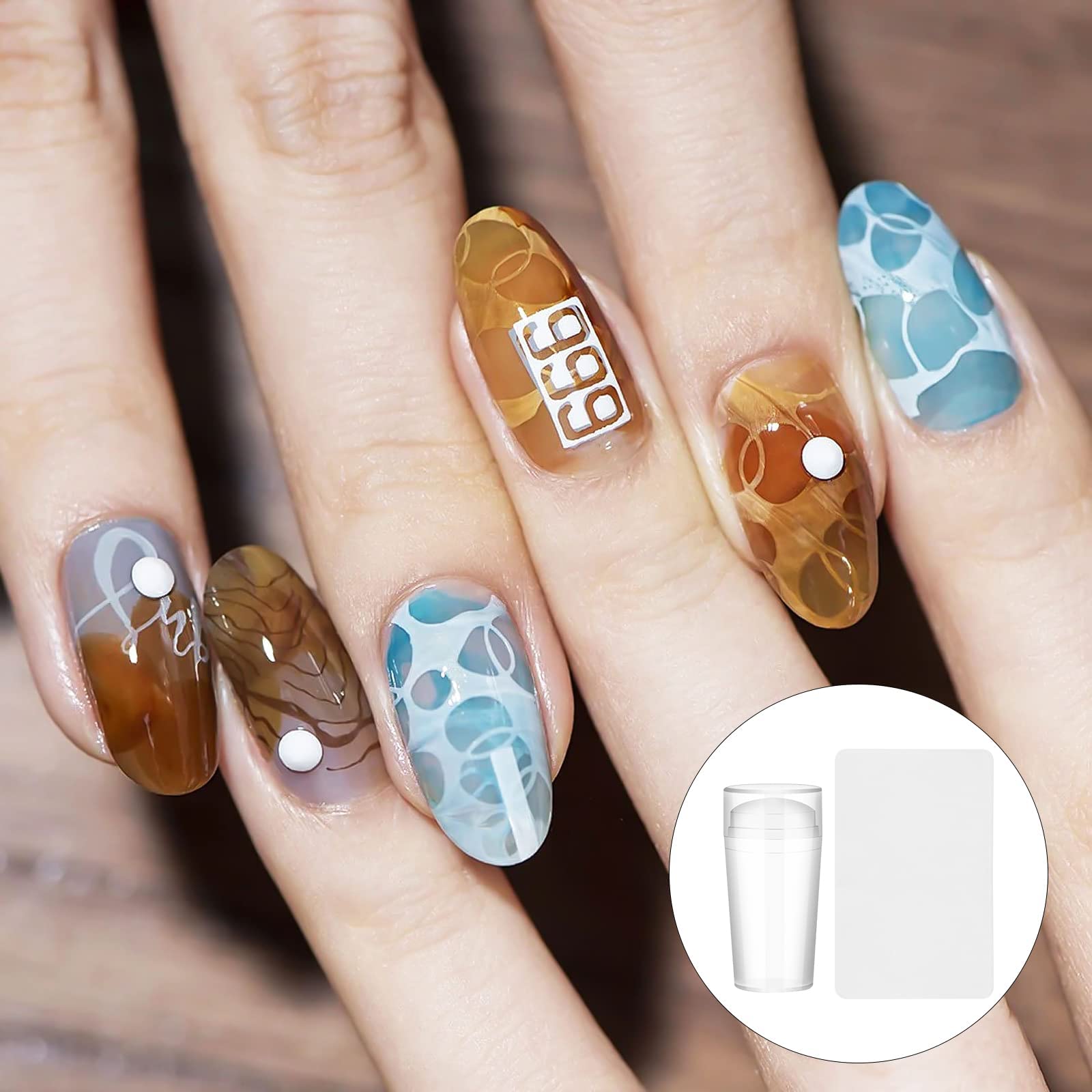 zalati Sello de transferencia de uñas de silicona transparente estilo francés