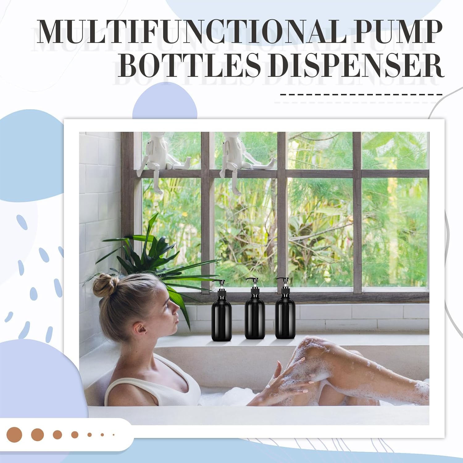 Tessco for you 12 Pack Black Soap Dispenser Empty Plastic Pump Bottles Dispenser Refillable Shampoo Container for Hand Sanitizer Soap Lotion Body Wash Conditioner Bathroom Kitchen Travel(16.9 oz) - Image 7