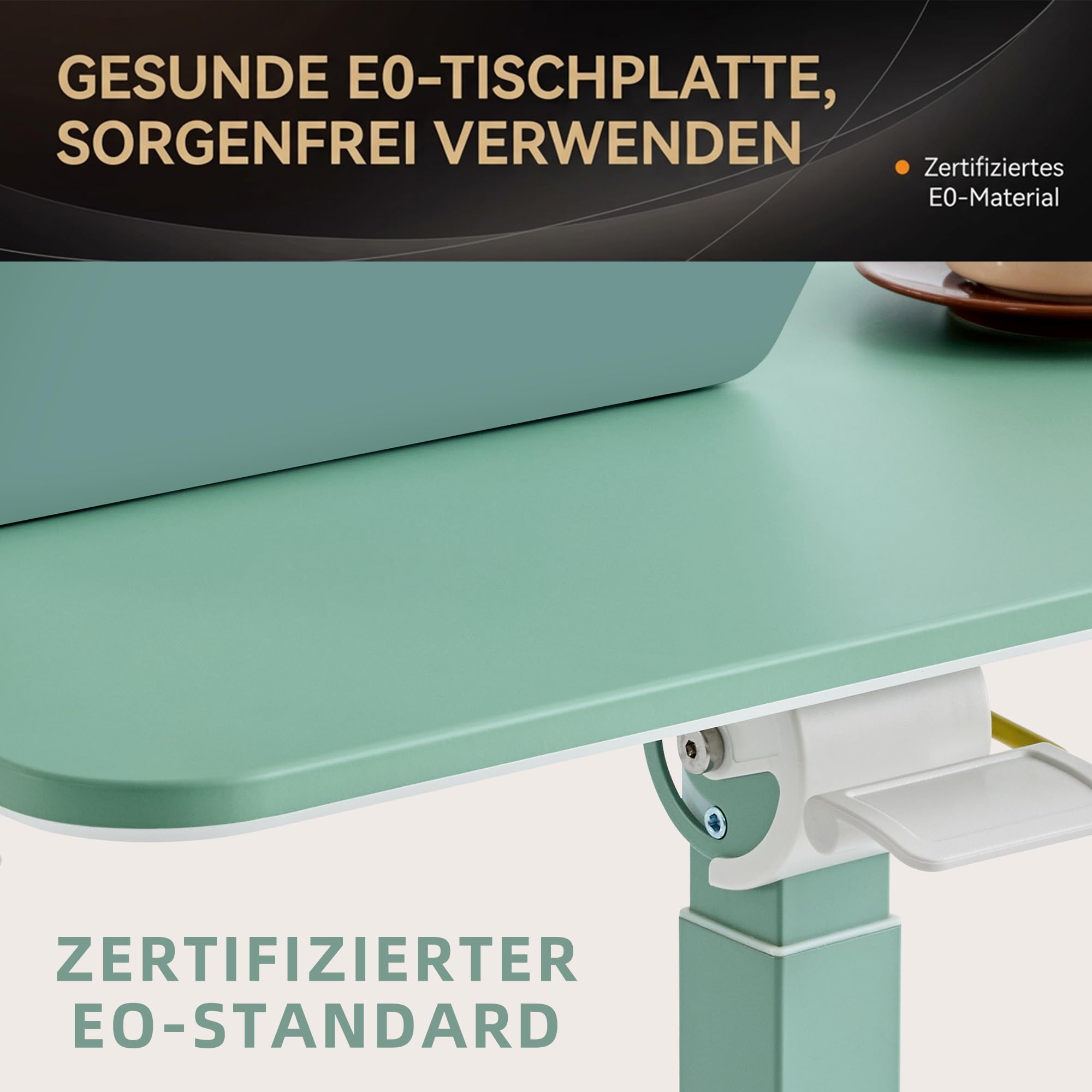 MUSSO AnyDesk D7 Tavolino da Letto per PC Portatile, Scrivania Mobile Regolabile in Altezza (75-108cm), Pupitre Pieghevole Inclinabile 0-90°, Supporto Ergonomico per Telelavoro, Divano & Letto (Verde