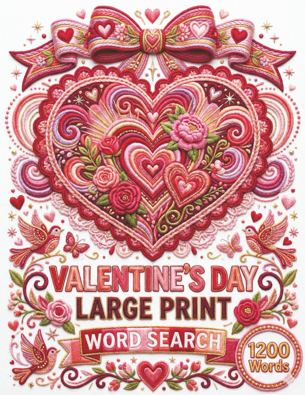Valentine's Day Large Print Word Search: Romantic Puzzle Book with 1200 Words for Seniors, Adults, and Low Vision to Celebrate Love and Friendship