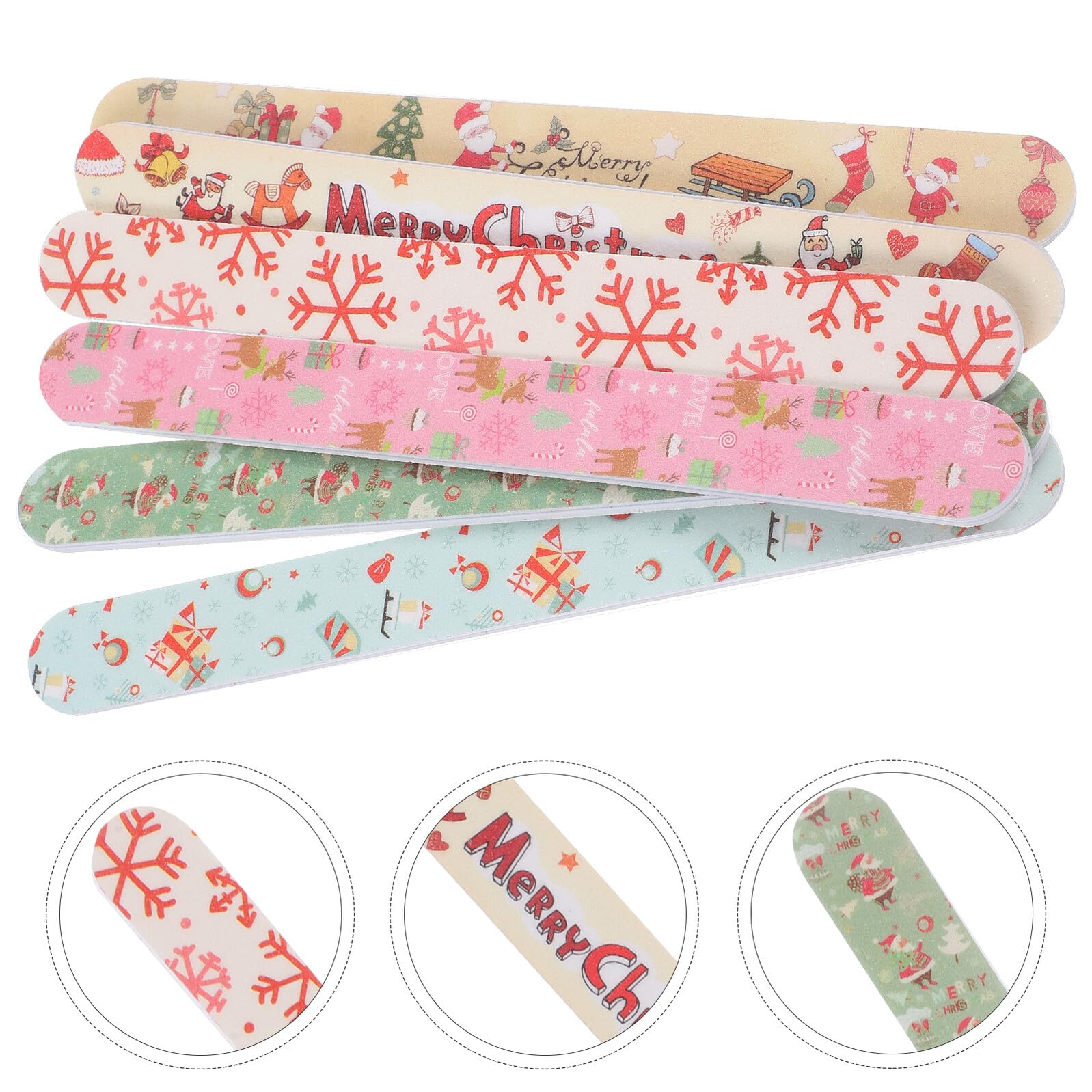 MAGICLULU 24 Stück Nagelfeilen mit Weihnachtsmotiv Eva Material Geeignet für Natürliche Fingernägel und Zehennägel Geschenk für Nagelpflege und Design Zufälliger Stil