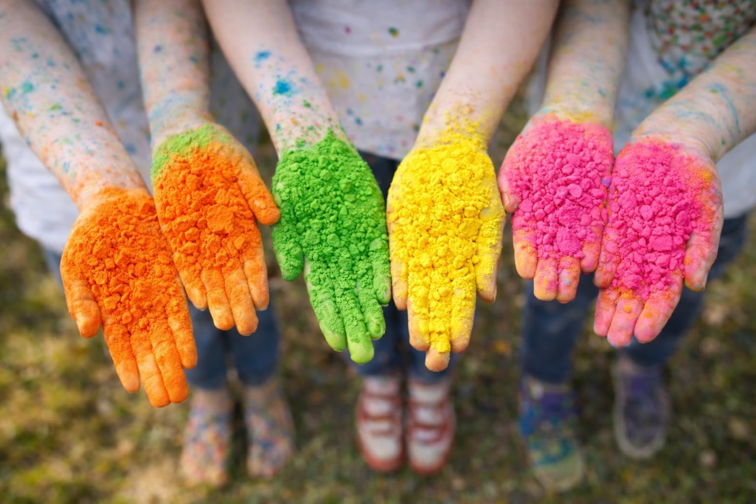 Herbal Gulal Holi Colors Pack of 4 Organic Holi Colours for Holi Celebration | Skin Friendly Natural Gulal for Holi | Non-Toxic, Chemical-Free, 50g Each, (Yellow, Pink, Orange, Green) 1