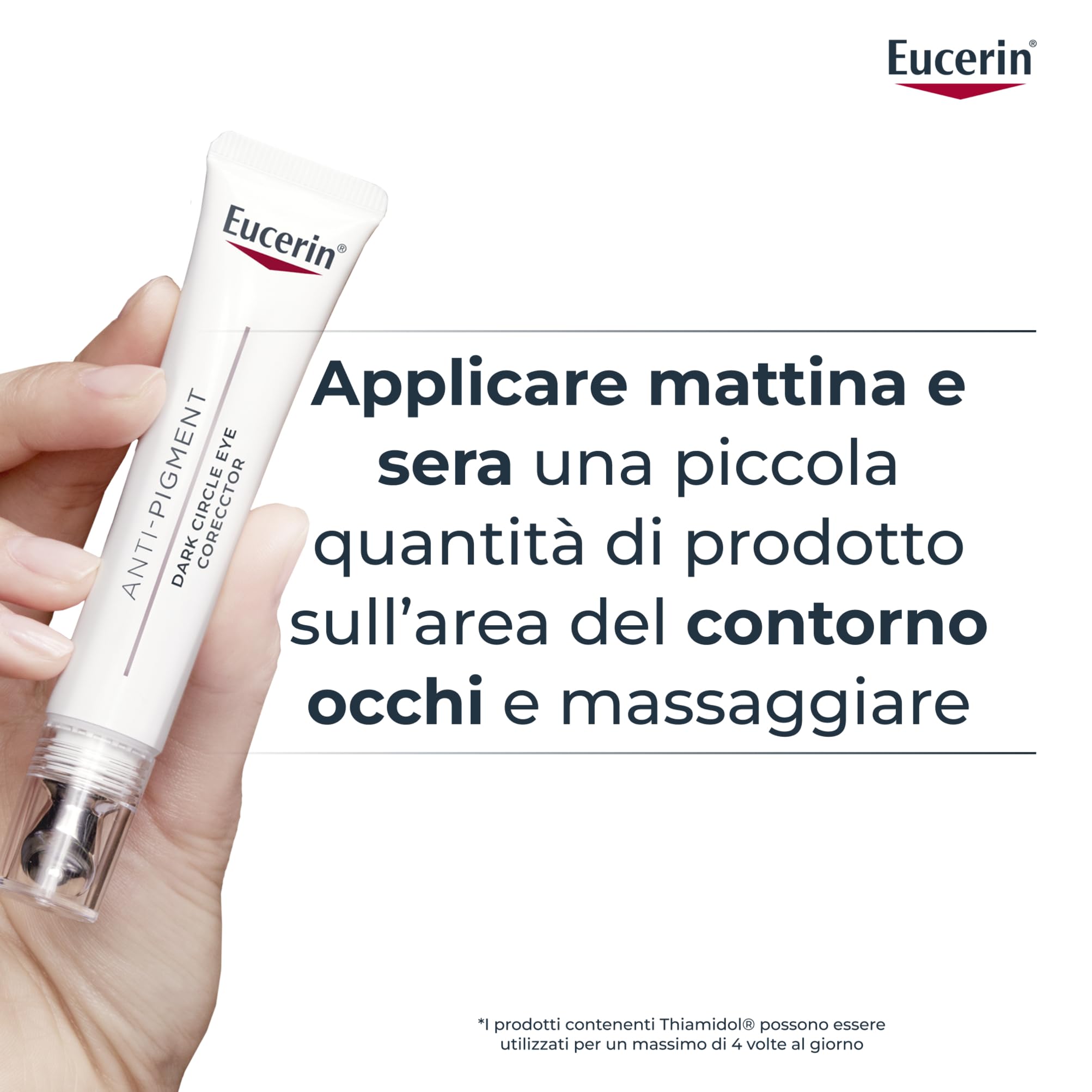 Eucerin Anti-Pigment Contorno Occhi Illuminante Correttore Occhiaie 15 ml, Crema contorno occhi per uno sguardo luminoso, Crema occhiaie brune e bluastre arricchita con Acido Ialuronico