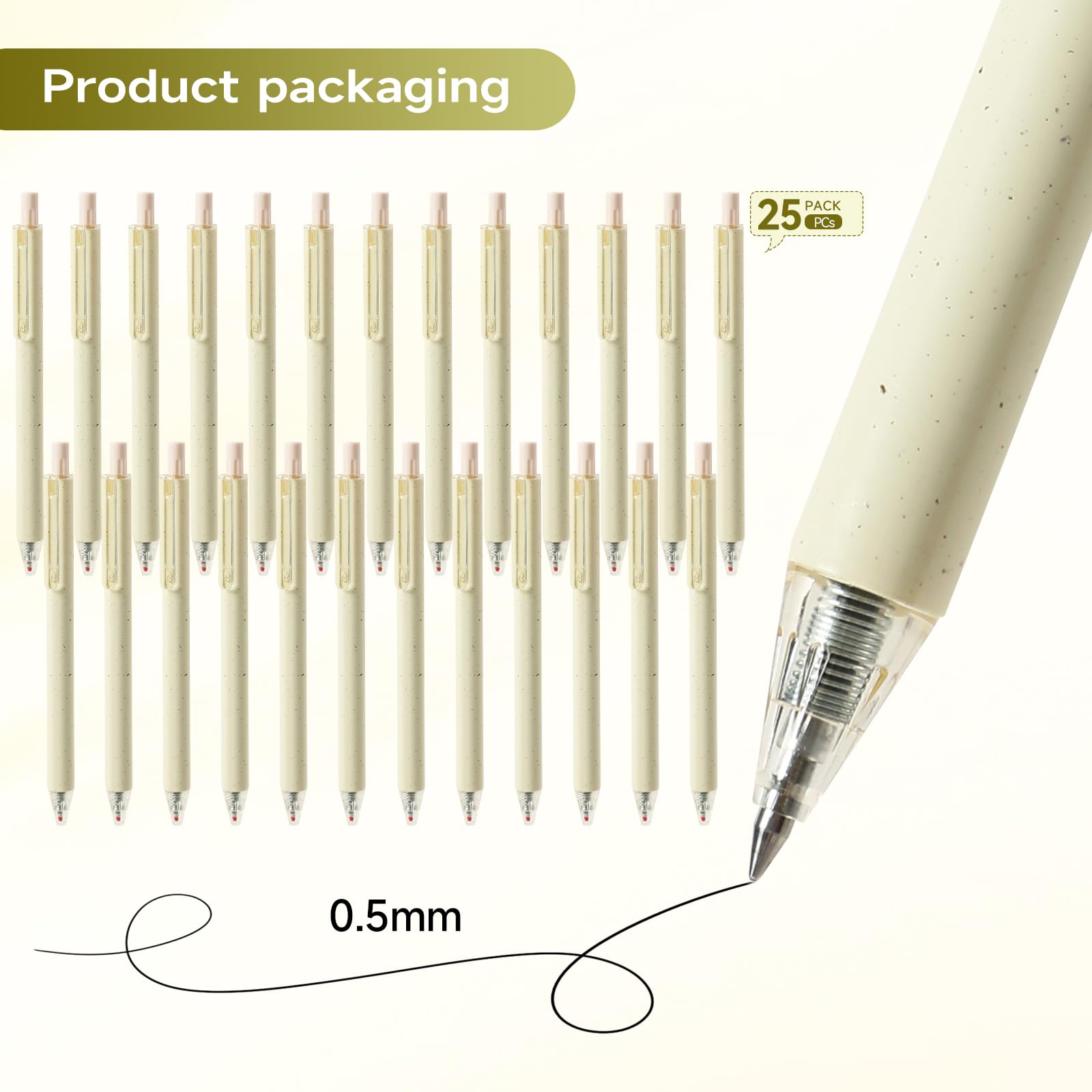 Paquete de 24 bolígrafos de tinta de gel, bolígrafos de escritura suave, bolígrafos de punta extra fina de 0,5 mm, bolígrafos de tinta negra para tomar notas, suministros de oficina escolar