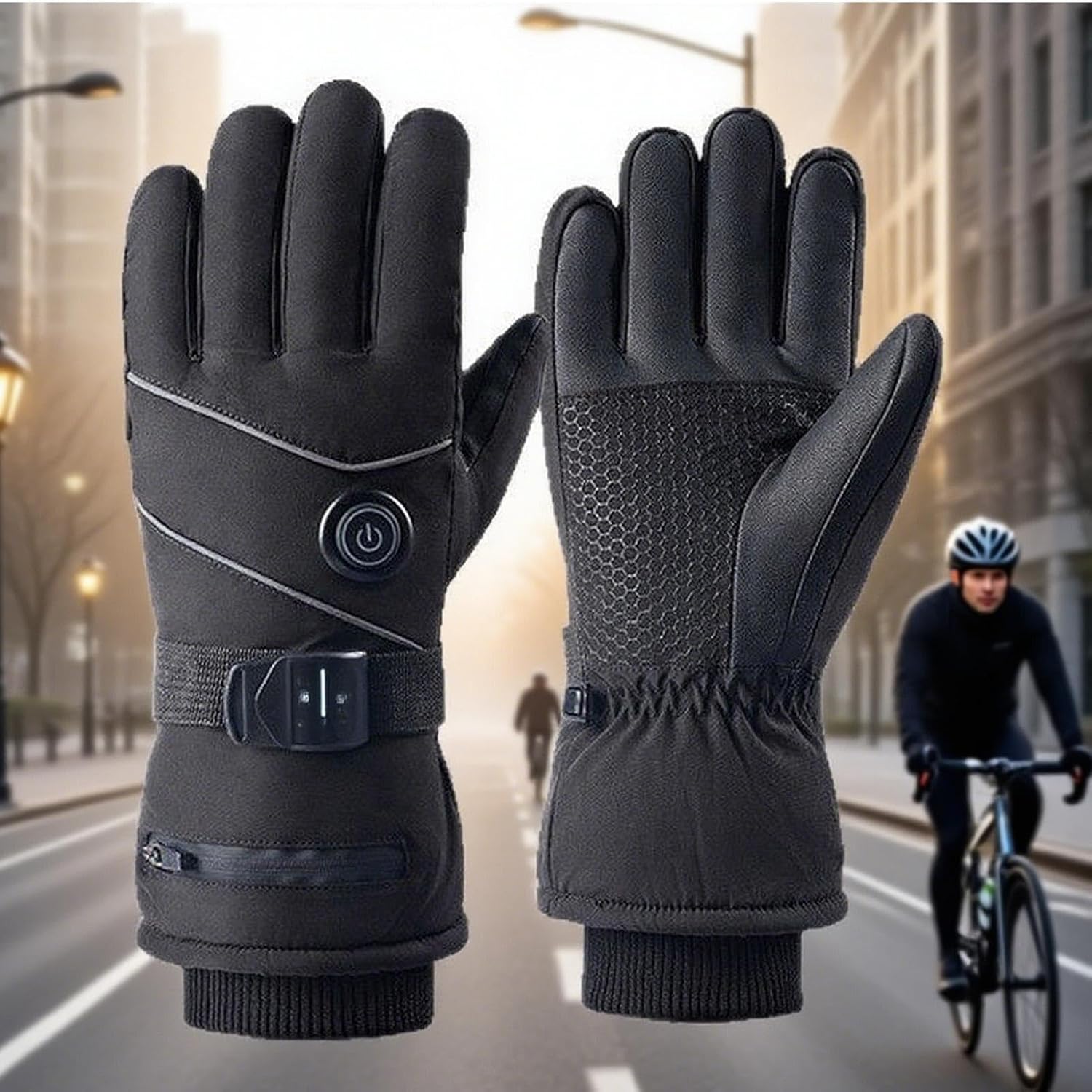 Heating Gloves | 3 Modes Adjustable Full Finger Electric Gloves,Touchscreen Hand Warmer for Travel Work Snow Cycling Home Outdoor Skiing Women Men