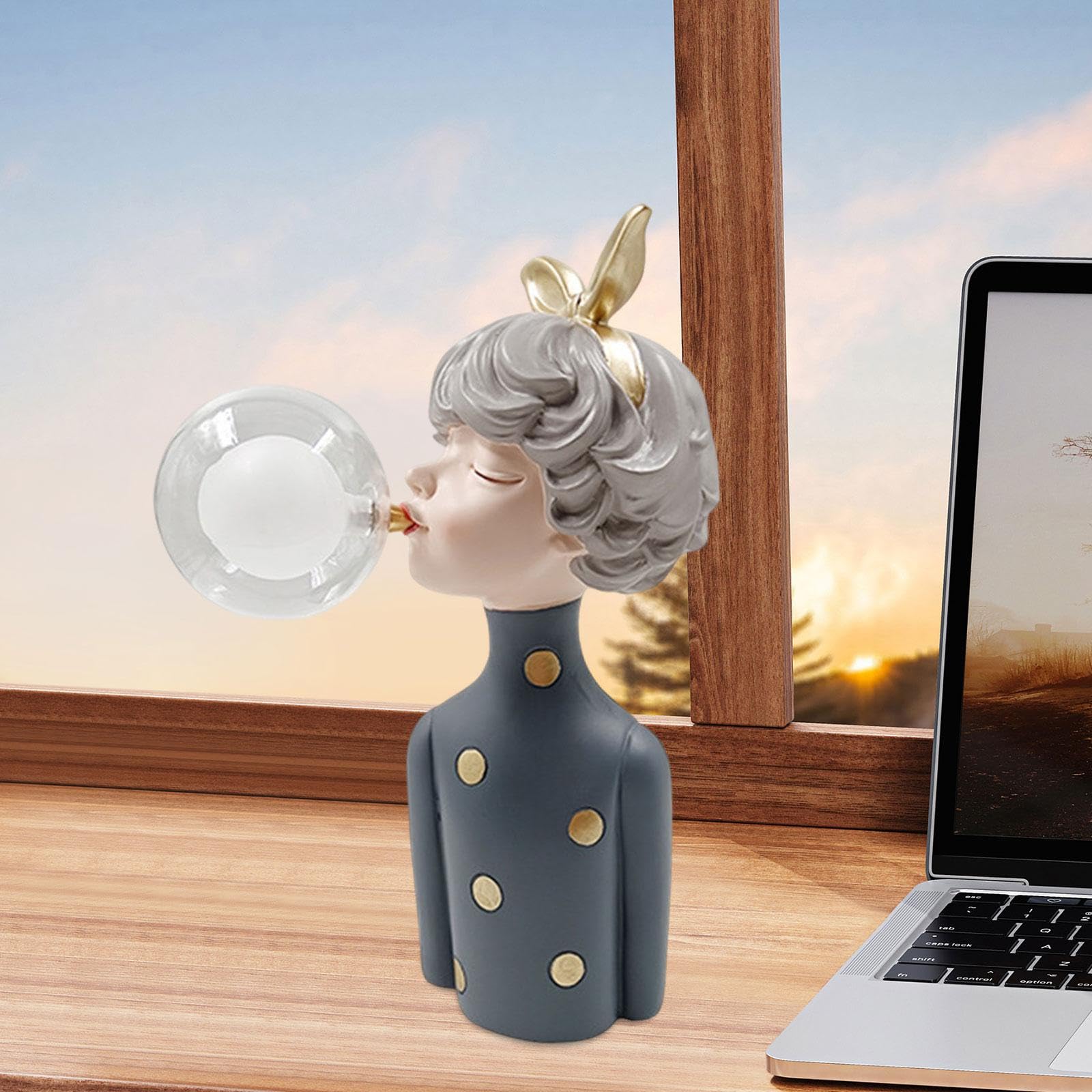 TISHITA Lámpara de Noche Infantil de Resina Luz Decorativa para Burbuja Figura Femenina Lámpara Adecuada para Niños Sala Hogar Rincones, Estilo C