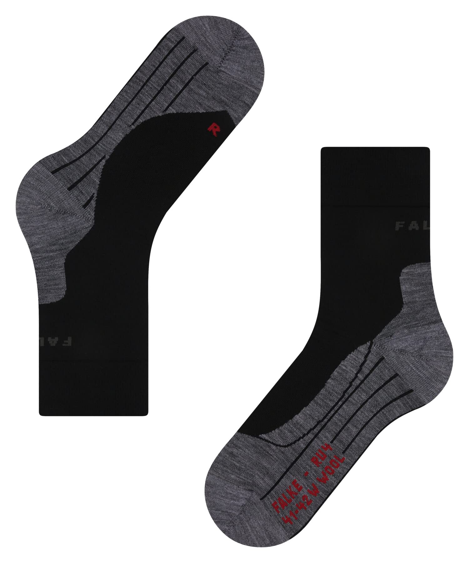 FALKE Kobiety RU4 Wool Skarpety Do Biegania średnio wyściełane zapobiegające pęcherzom długie oddychająca regulująca temperaturę neutralizująca zapachy wełna materiał funkcyjny 1 Para