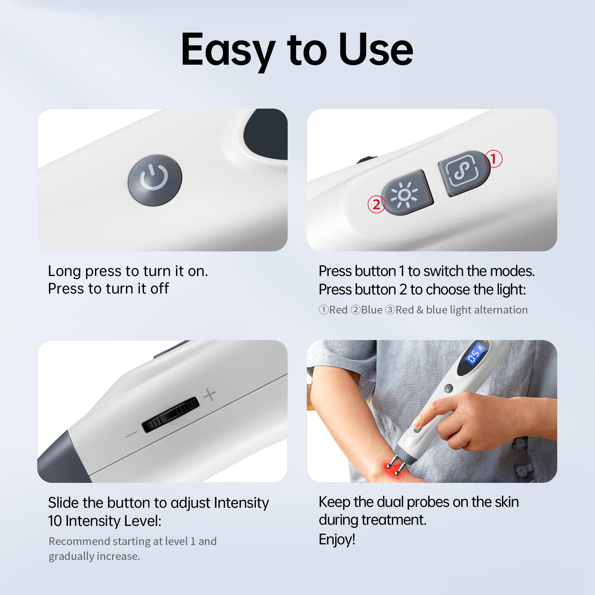 Pluma Eléctrica de Acupuntura Recargable - Pointer Fisioterapia de Puntos de Acupresión, Masajeador Muscular y Terapia Estimuladora para Alivio del Dolor