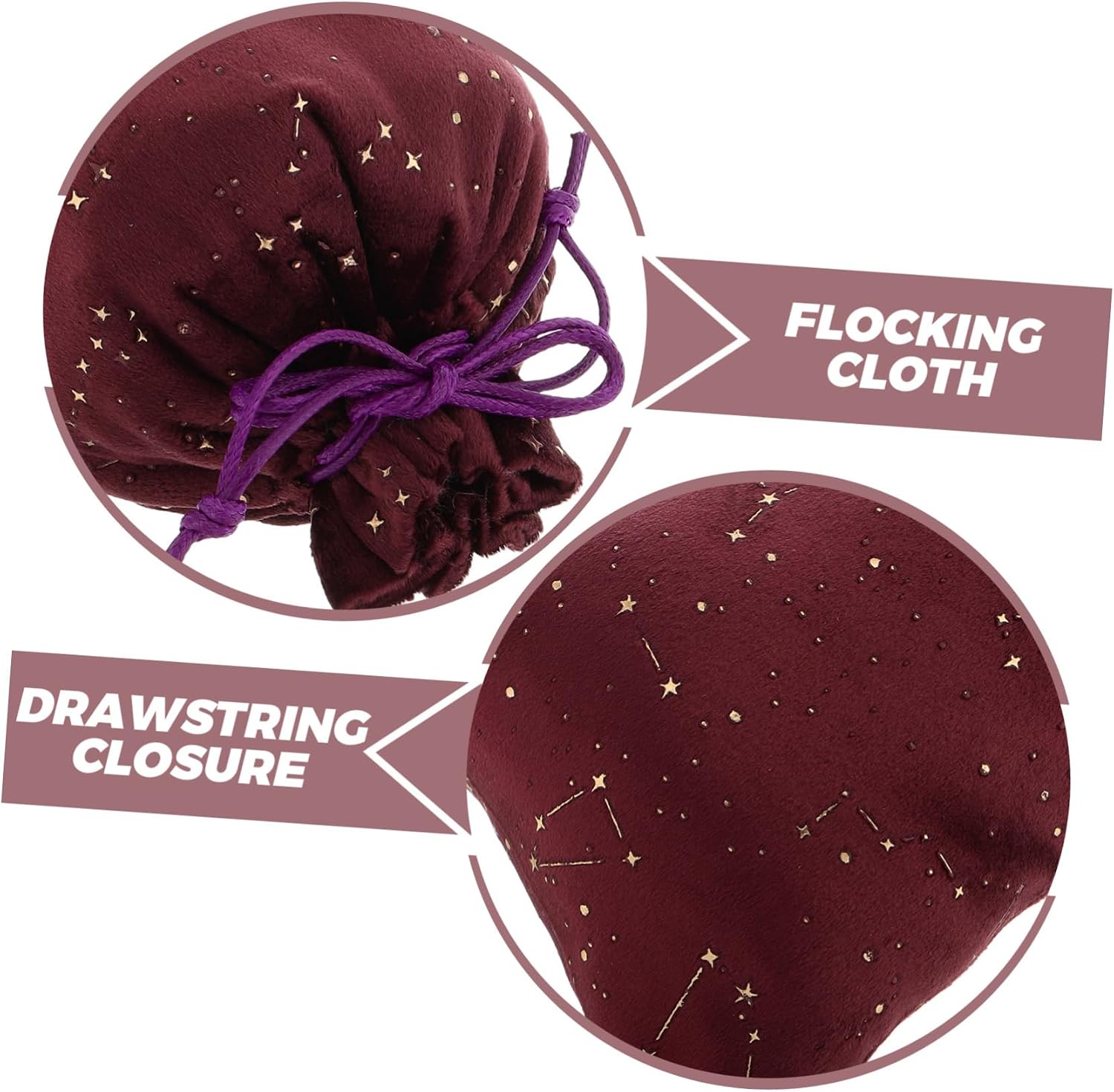 PRETYZOOM Velvet Drawstring Pouch for Tarot Cards Jewelry and Small Items Starlit Sky Flocking Bag Nordic Design Easy Access Storage