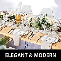 Vista 6 de Juego de cubiertos negros de 49 piezas con organizador, juego de cubiertos de acero inoxidable resistente para 8, juego de utensilios de cuchillería