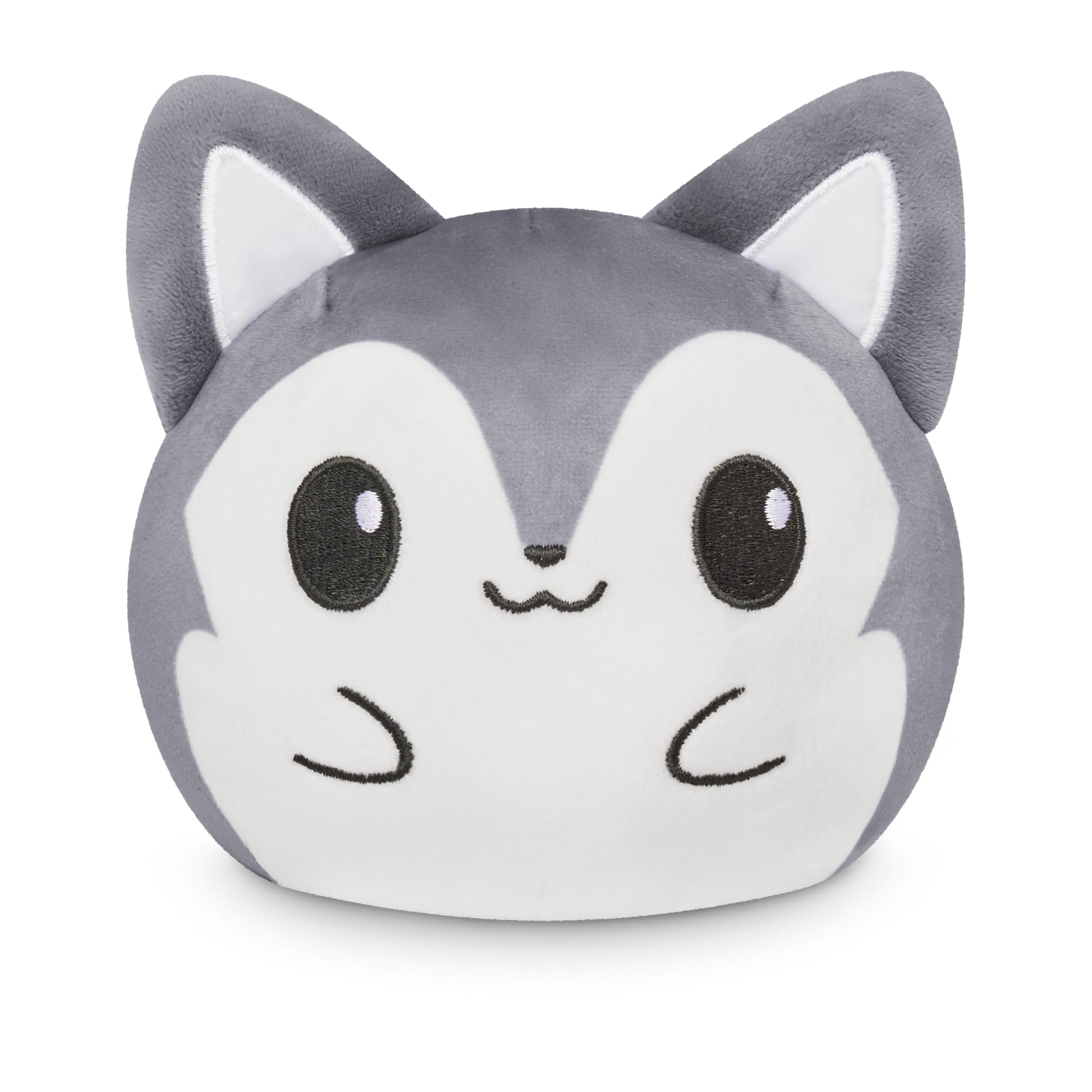 TeeTurtle 4" Reversible Wolf Plushie - Cute Kawaii Gray - Soft Stuffed Animal