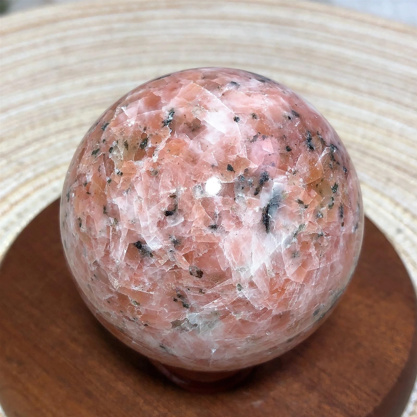 ICXLPMC Crystal Moonstone and Green Tourmaline Ball Ornaments Home Decor Gifts