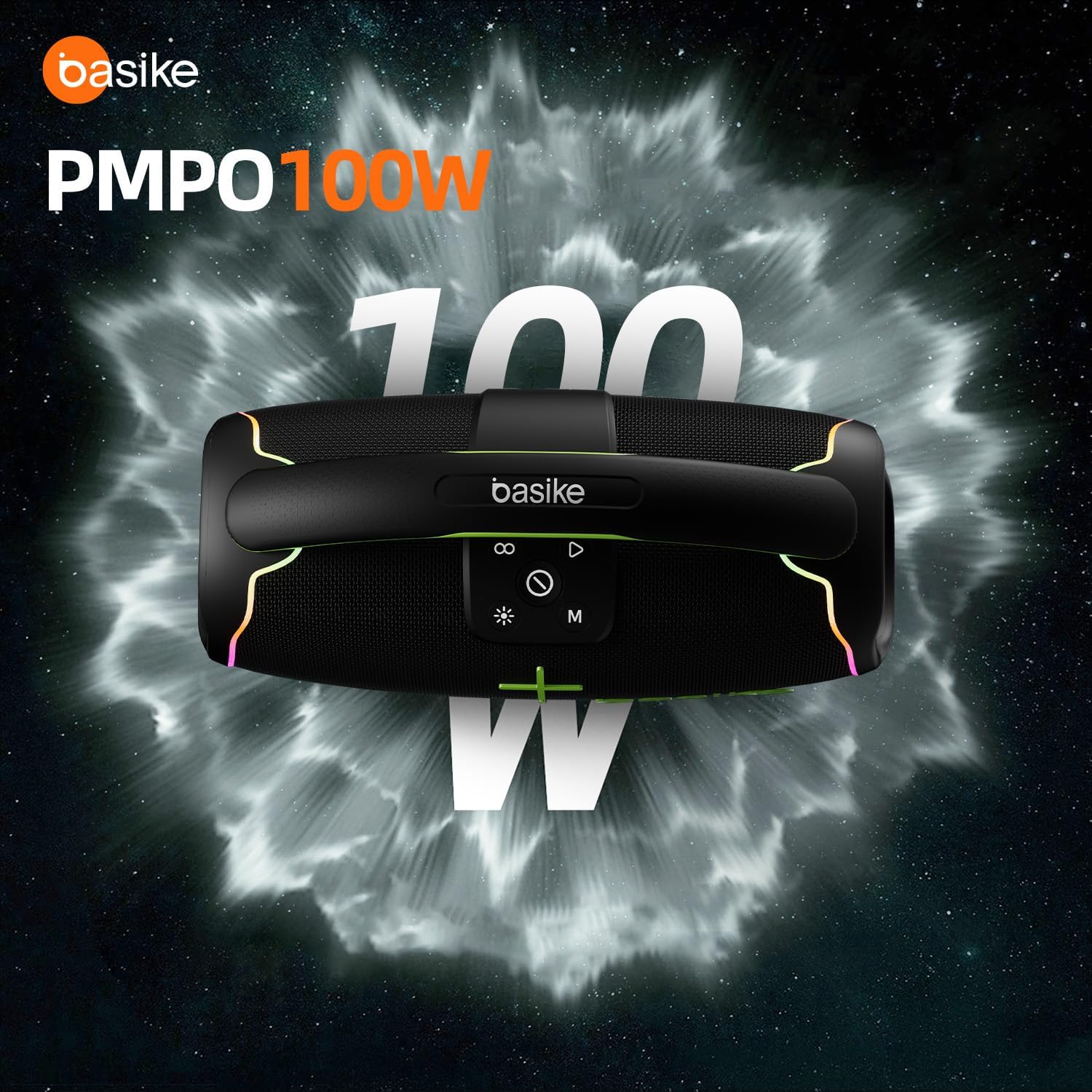 Caixa de Som Bluetooth Basike H61, 60W Potência, IPX6, Alto-Falante Hi-Fi, Luz RGB Surround, Portátil, Resistente à Água (Preto) Caixa de Som Bluetooth Basike H61, 60W Potência, IPX6, Alto-Falante Hi-Fi, Luz RGB Surround, Portátil, Resistente à Água (Preto)