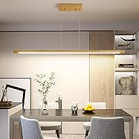 Vista 18 de Lámpara colgante lineal LED moderna, lámpara de techo de 47 pulgadas con control remoto de 3000K-6500K temperatura de color ajustable luz de isla