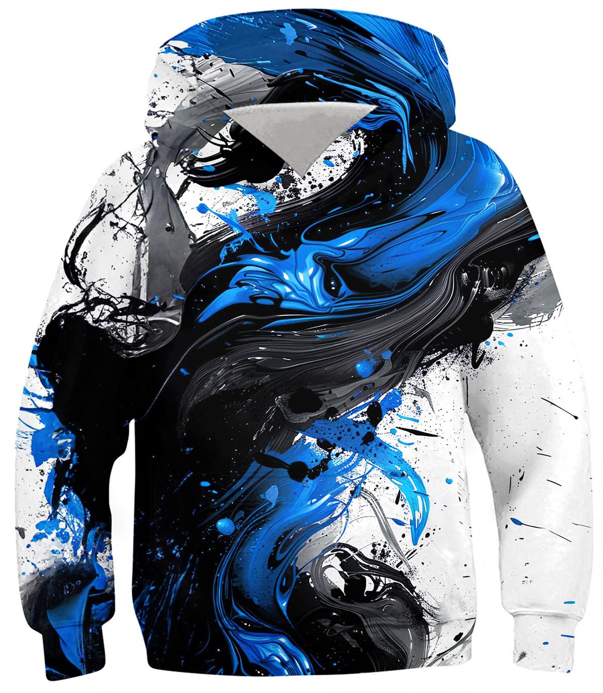 Ahegao Boys Hoodies Blue Ink Sweatshirts for Kids Size 6 7 8 Years Pullover Comfy Long Sleeve Black White Hoody Sweats with Pockets