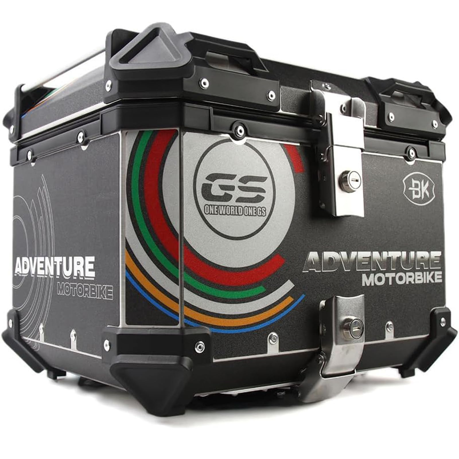 Top case de moto noir 65L : coffre étanche haut de gamme à verrou de sécurité