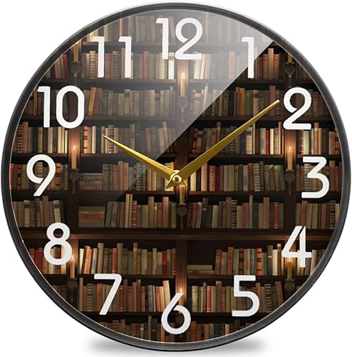 Miniatura 17 de Naanle Vintage Mandala Pattren Reloj de pared redondo, 12 pulgadas, silencioso, de cuarzo, analógico, silencioso para el hogar, oficina, escuela