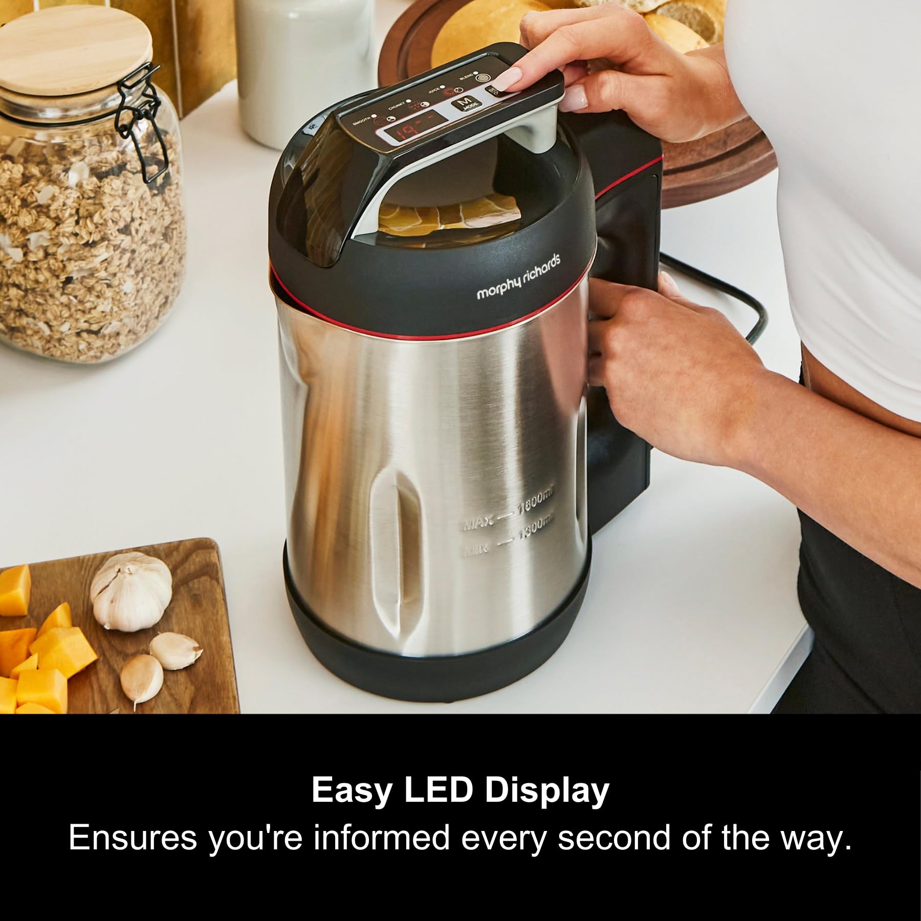 Morphy Richards Saute and Soup Maker 501014 - Zuppiera in acciaio inox spazzolato