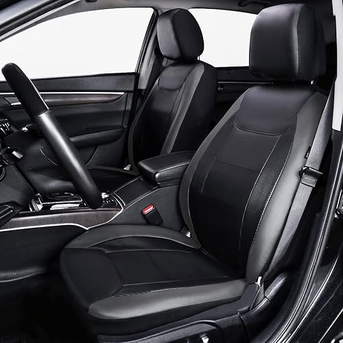 Miniatura 3 de Flying Banner Fundas de asiento de automóvil que protegen el asiento delantero y trasero de cuero sintético a prueba de agua de fibra de carbono