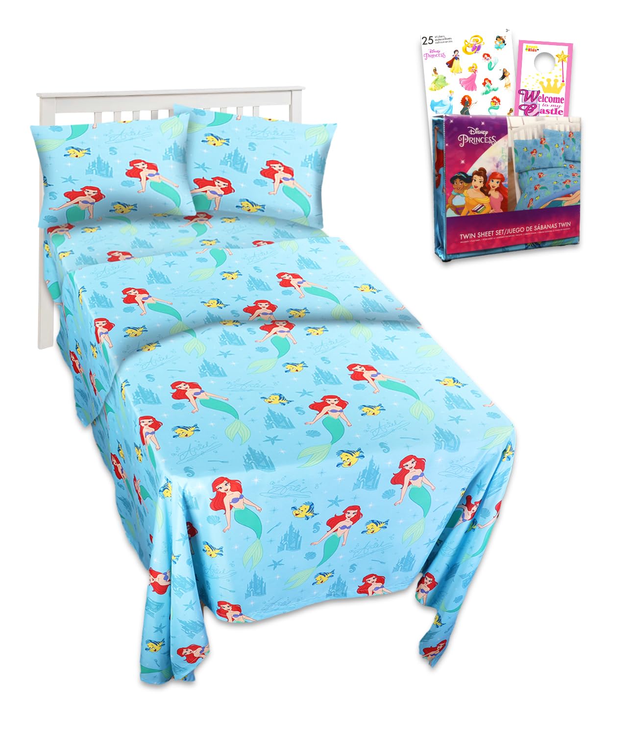 Parure de lit Ariel et autocollants le cadeau parfait pour chambre fille