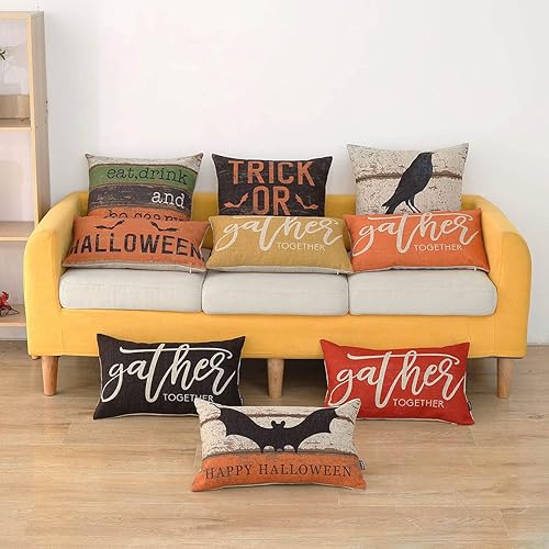 Miniatura 3 de TRENDIN PL715TR - Funda de almohada rectangular de 12 x 20 pulgadas, decoración de otoño, color amarillo, funda de cojín de lino para sofá