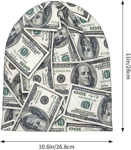 Miniatura 4 de Us Bill Dollars Money Knit Beanie Hat Adultos Stretch Knit Skull Beanies Cap Sombreros para Mujeres Hombres