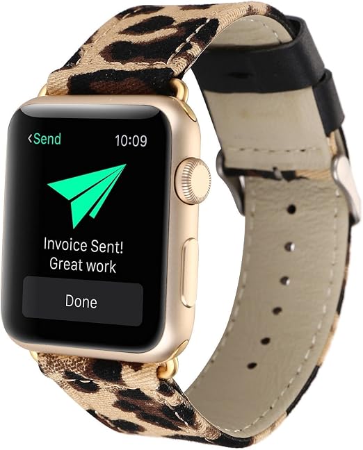Amazon.com: Correa para Apple Watch de 1.496 in, piel con estampado de  leopardo y tela vaquera con cierre de metal para Apple Watch Series 2, Series  1, Sport, Edition : Celulares y Accesorios