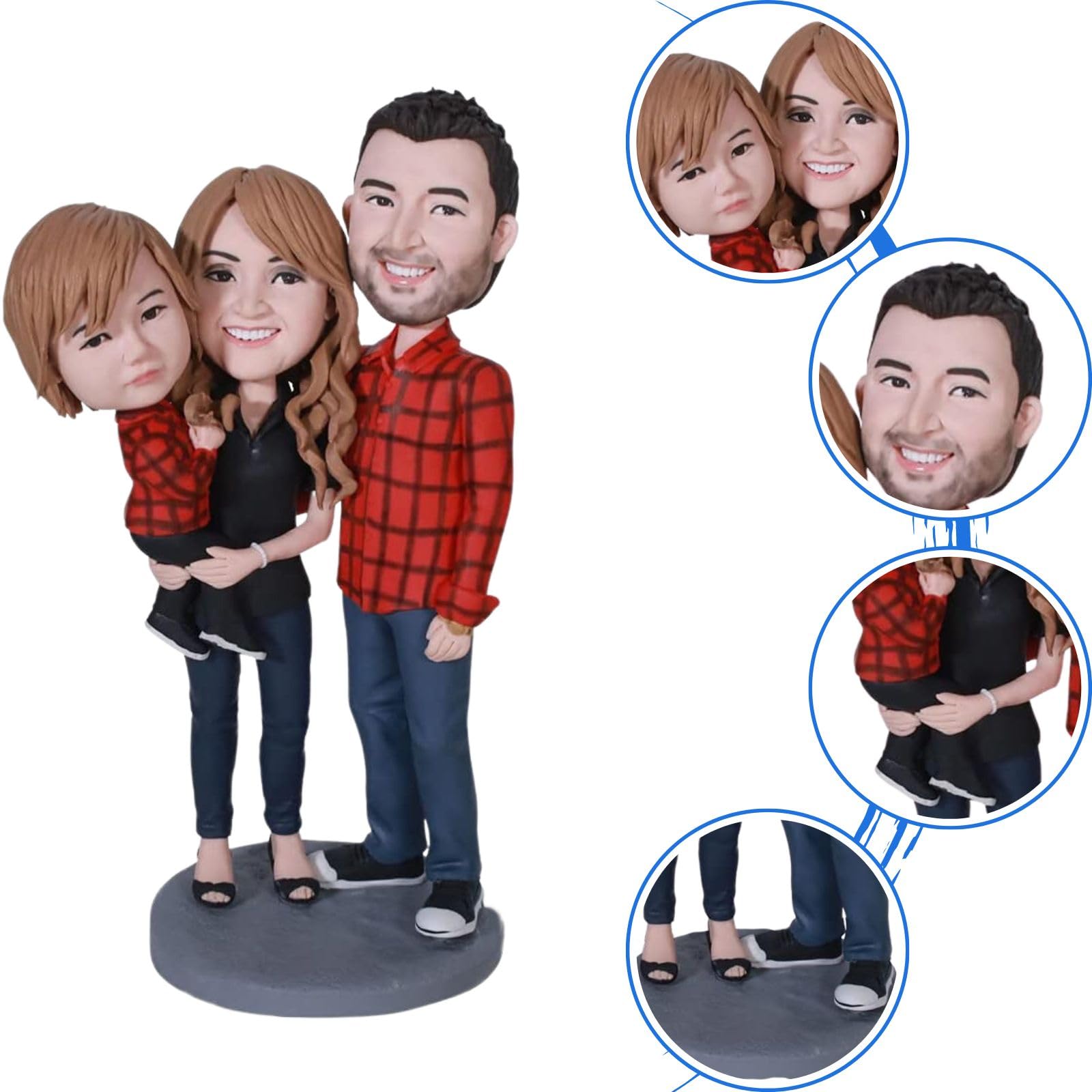 Mydedor Figurine Bobblehead Personnalisée – Tête Mobile Ou Fixe – Fabriquée à La Main En Argile Polymère – Cadeau Unique Sur Photo