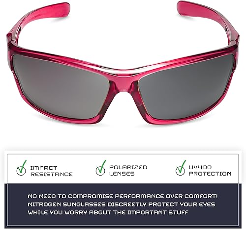 Miniatura 111 de Nitrogen - Gafas de sol deportivas polarizadas envolventes para hombre y mujer, UV400, para conducir, pescar, correr, andar en bicicleta, gafas