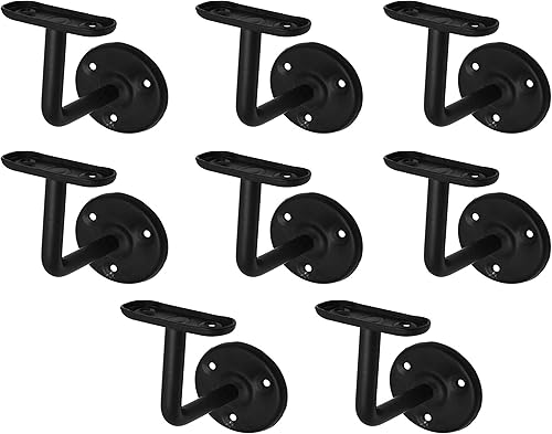 Miniatura 5 de Adonai Hardware "Izrahiah" - Soportes de pasamanos medianos de hierro forjado antiguo (2.3 pulgadas x 4 unidades, negro mate) para fácil