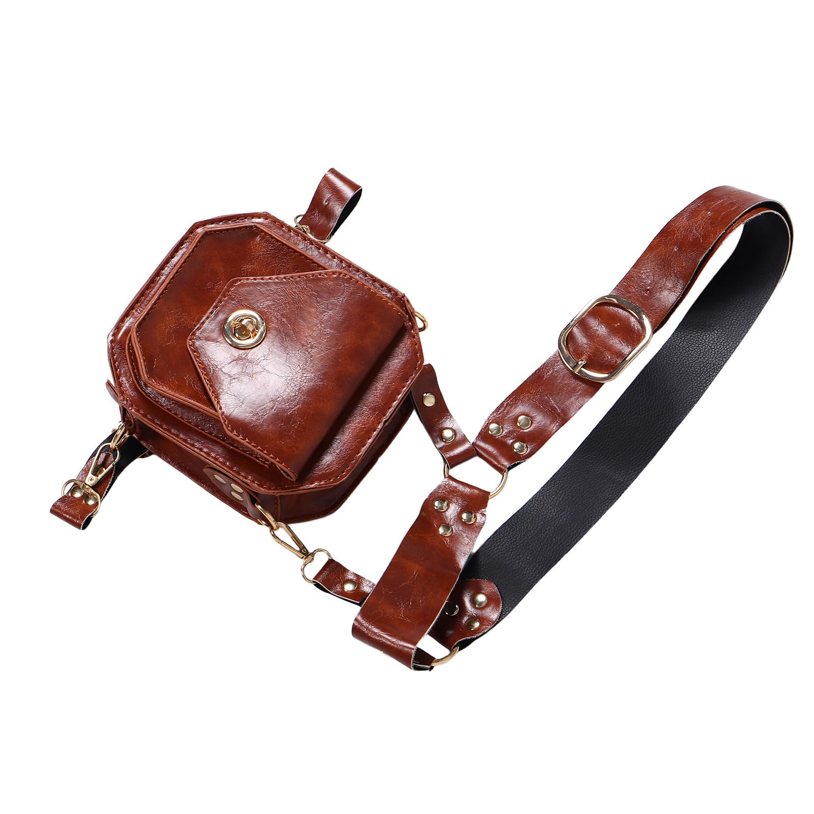 SEWACC 5 Stück Vintage Mittelalterliche Hüfttasche aus Kunstleder für Damen Wasserfest Vielseitig Einsetzbar für Festival und Cosplay Kostüm